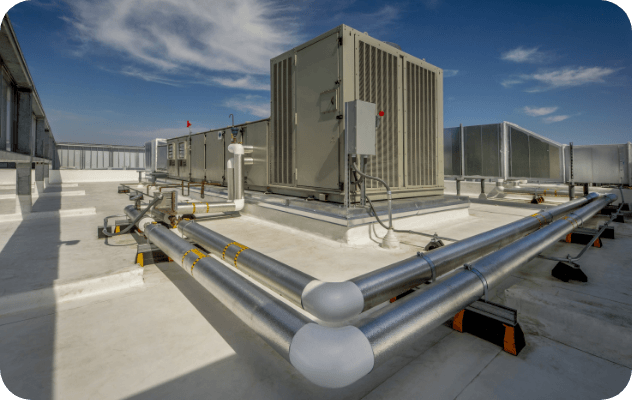 Commercial HVAC units on a roof
